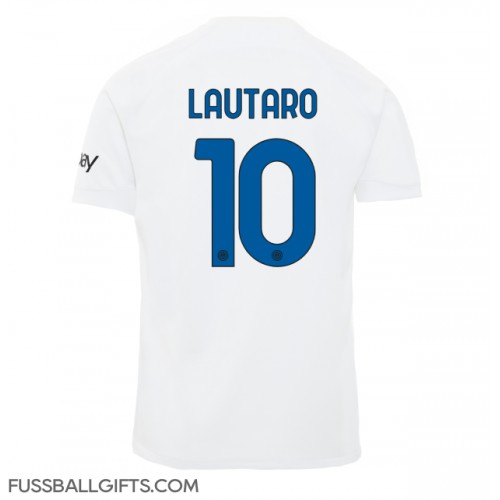 Inter Milan Lautaro Martinez #10 Fußballbekleidung Auswärtstrikot 2023-24 Kurzarm
